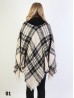 Loose Neck Poncho W/ Plaid